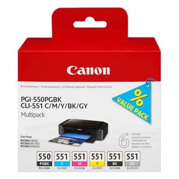 Canon originálny set náplní PGI-550 / CLI-551 CMYKKG 6496B005 multipack